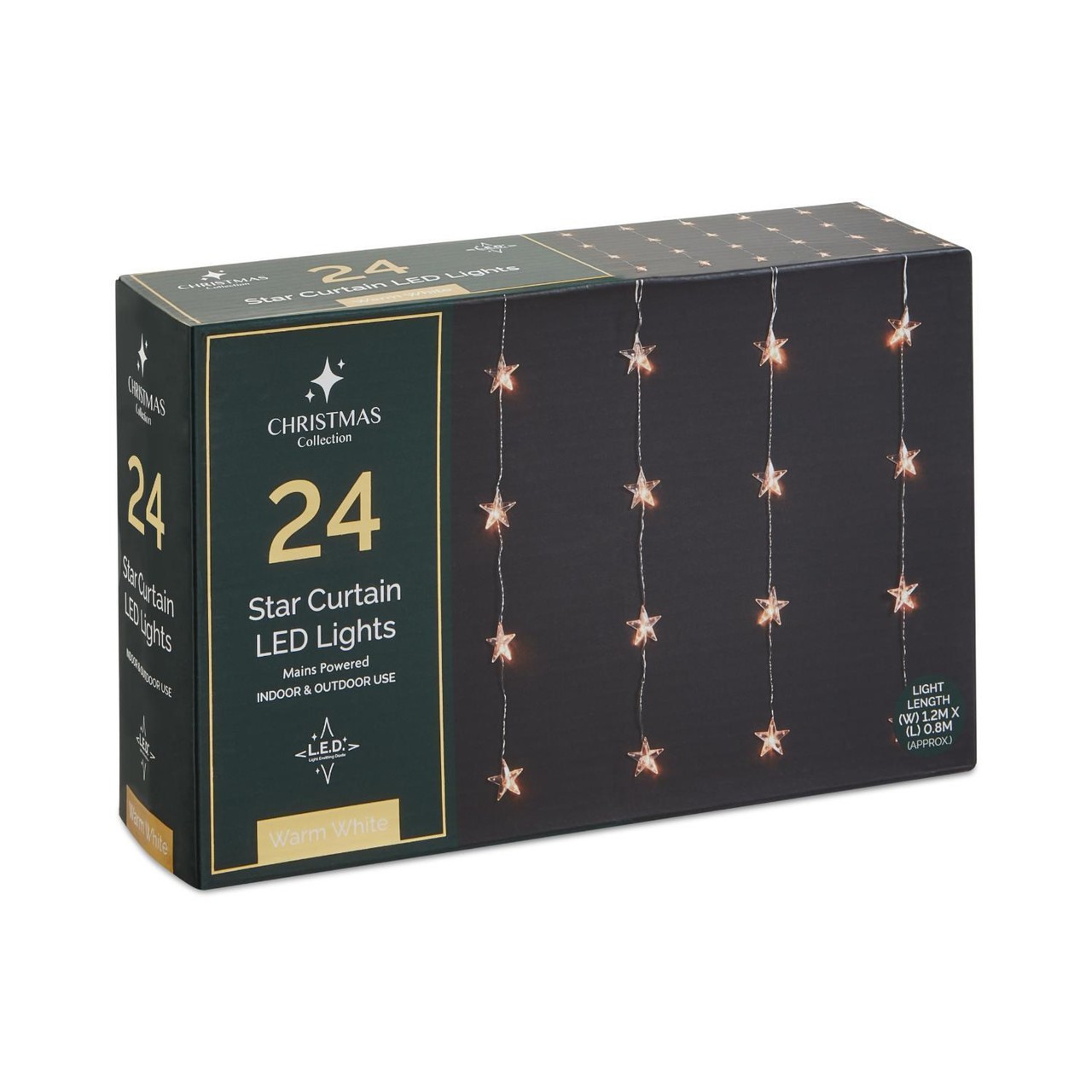 Morrisons 24 Warm White Led Star Curtain Lights - Morrisons Online ...
