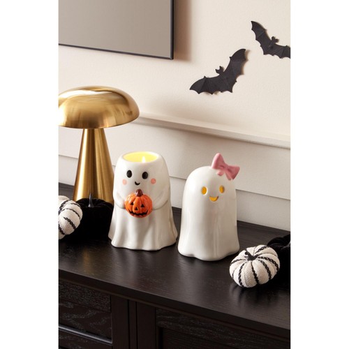 Morrisons Halloween Ghost And Pumpkin Candle