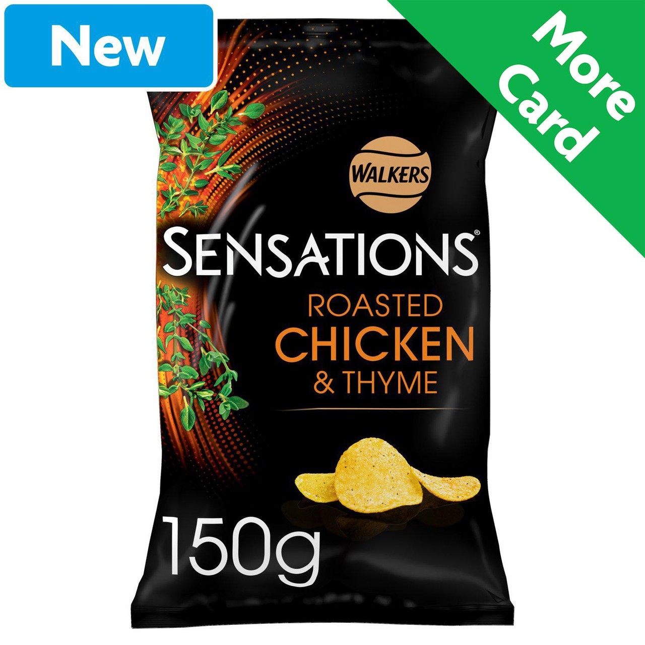 Walkers Sensations Roasted Chicken & Thyme Sharing Crisps 150g