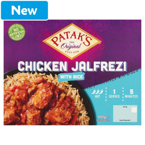 Pataks chicken jalfrezi with rice