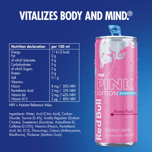 Red Bull Energy Drink Sugar Free Pink Edition Forest Fruits