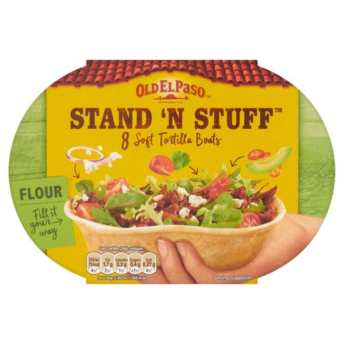 Old El Paso Stand 'N' Stuff 8 Soft Tortilla Boats 198g