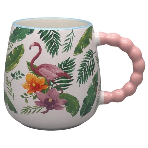 Nutmeg Home Pink Tropical Bird Mug