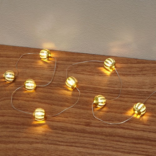 Morrisons Christmas Led Gold Ball Wire Light Chain