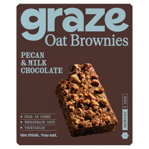 Graze Pecan & Milk Chocolate Oat Brownies  3 x 45g
