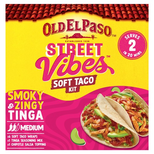Old El Paso Mexican Street Vibes Tinga Soft Taco Kit 257g