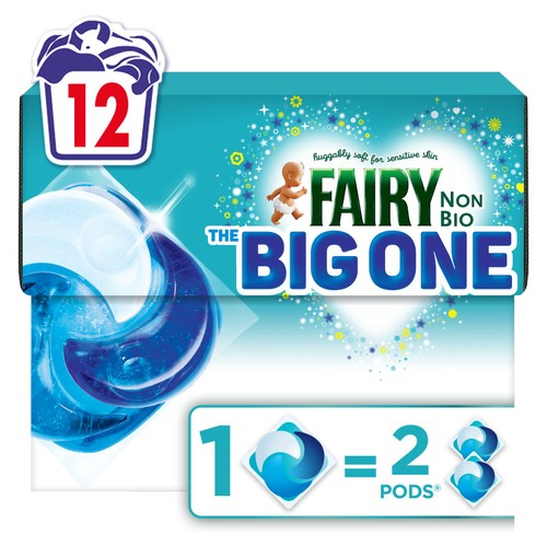 Fairy Non Bio The Big One Washing Liquid Capsules 12 Washes