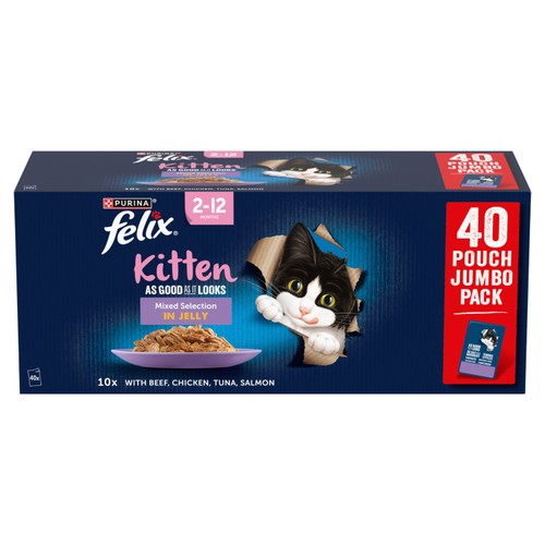 FELIX As Good As It Looks Kitten Mixed Selection In Jelly 40x85g