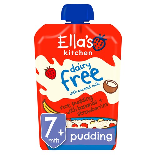 Ella's Kitchen Dairy Free Rice Pudding Bananas + Strawberry Baby Food Pouch