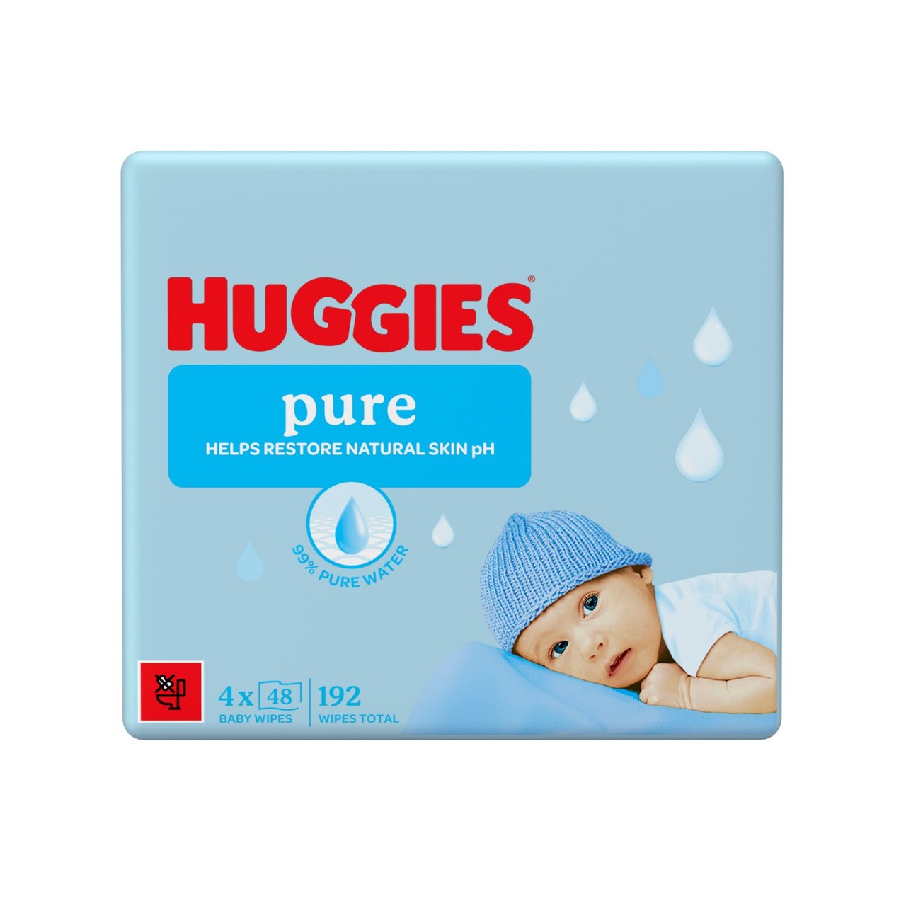 Huggies Pure 4 x 48 Wipes