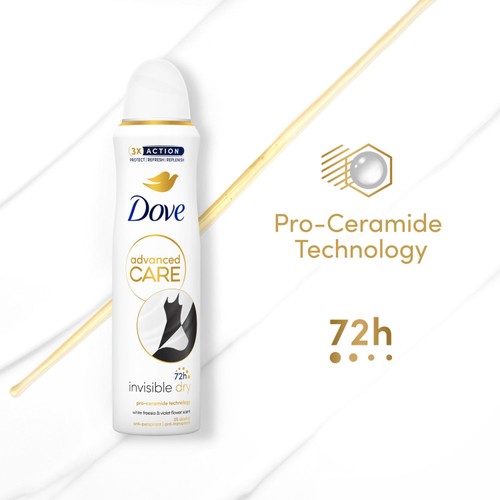 DOVE 0% Deospray Invisible Dry 150 Ml | Ohne Aluminium & Alkohol