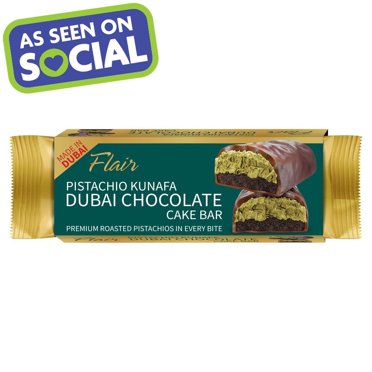 Flair Pistachio Kunafa Dubai Chocolate Cake Bar
