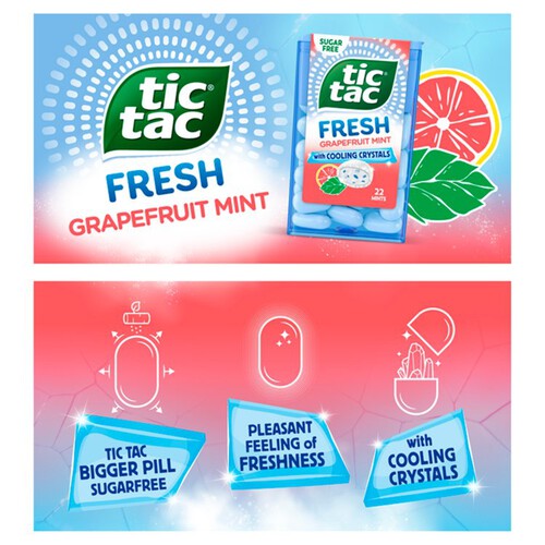 Tic Tac Fresh Grapefruit Mint Sugar Free Sweets