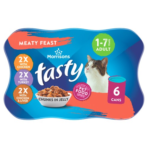 Morrisons cat food meaty feast chunks in jelly