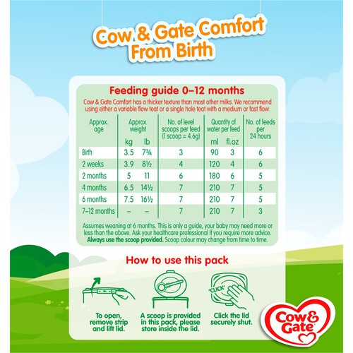 Cow & Gate Comfort Baby Milk Formula Powder from Birth