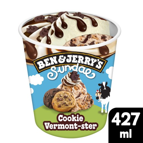Ben & Jerry's Sundae Cookie Vermont-ster Ice Cream Tub   427ml