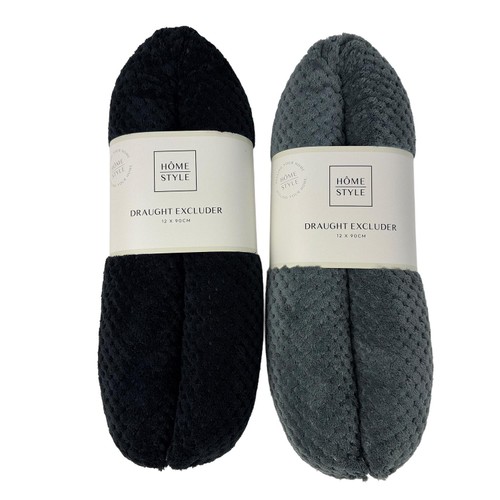 Morrisons Draught Excluder 12X90Cm Black/Grey 2 Color