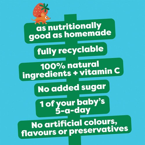 Heinz Apple Pear & Strawberry Fruit Puree Baby Food Pouch 6+ Months