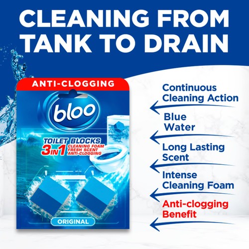 Bloo Incistern Cube Toilet Block Original Blue