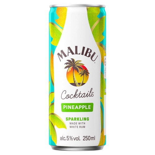 Malibu Coconut Rum & Pineapple Pre-Mixed Cocktail Can   250ml