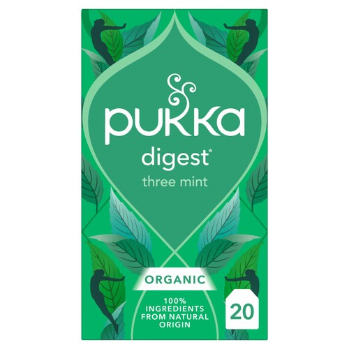 Pukka Three Mint, Organic Herbal Tea with Peppermint, Spearmint, 20 Sachets