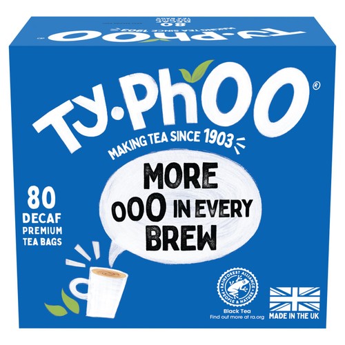 Typhoo Decaf Tea 80 Tea Bags - Morrisons Online Groceries & Offers