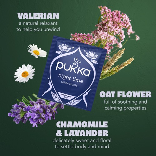 Pukka Night Time Organic Fair Herbal Tea with Valerian 20 Sachets