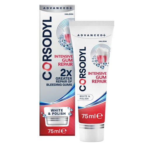 Corsodyl Intensive Gum Repair White & Polish Toothpaste 75ml