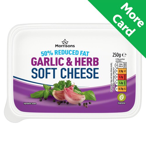 Morrisons 50% Reduced Fat Garlic & Herb Soft Cheese