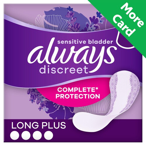 Always Discreet Incontinence Liners Long For Sensitive Bladder 20 pack