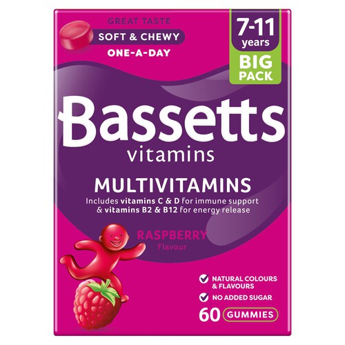 Bassetts 7-11 Multivitamins Raspberry 60s