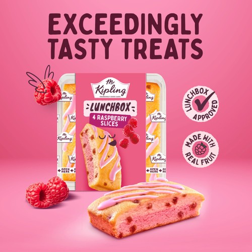 Mr Kipling Lunchbox Raspberry Cake Slices 4 Pack