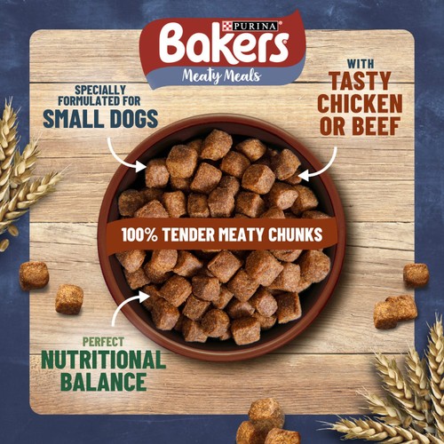 Bakers Meaty Meals Small Dog Beef Dry Dog Food 