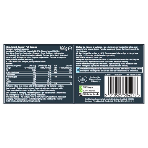 Morrisons The Best Signature Collection Brie Honey & Rosemary Sausages 360g