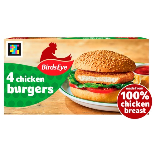 Birds Eye 4 Wholegrain Breaded Chicken Burgers 200g