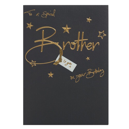 Contemporary Text Brother Birthday Card L013