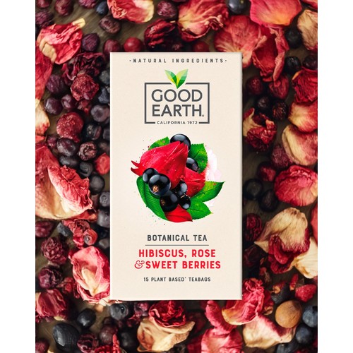 Good Earth Herbal Tea Hibiscus, Rose & Sweet Berries 15 TeaBags