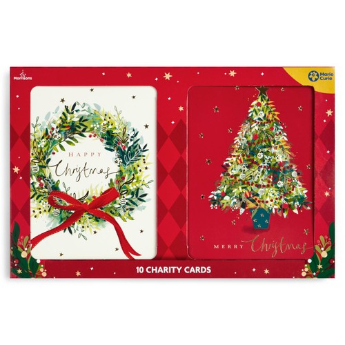 Morrisons Duo Wreath And Tree Cards 10 Pack