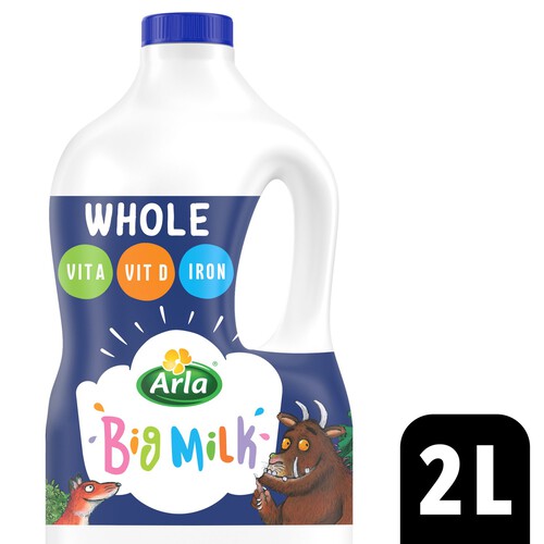 Arla Big Milk Fresh Whole Milk 2L Vitamin Enriched for kids 1+