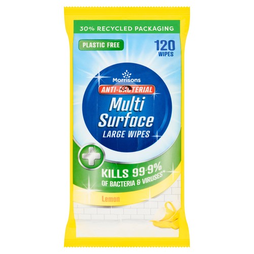 Morrisons Antibacterial Wipes Lemon