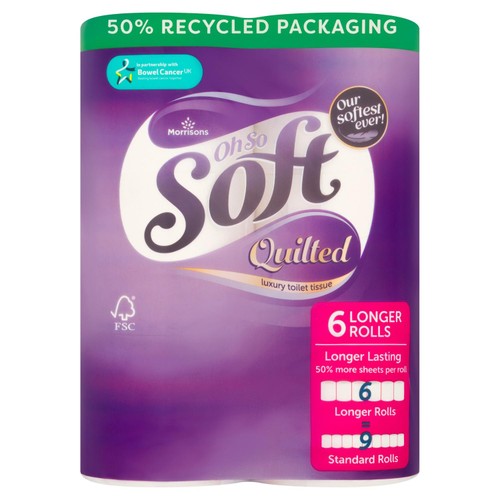 Morrisons Quilted Toilet Tissue 6 Equals 9 Roll