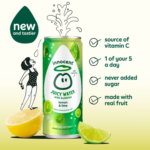 Innocent Juicy Water With Bubbles Lemon & Lime 