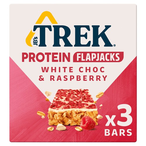 Trek Protein Flapjacks White Choc & Raspberry 