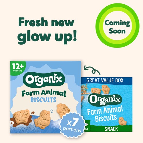 Organix Farm Animal Biscuits Organic Toddler Snacks 100g 12 months+