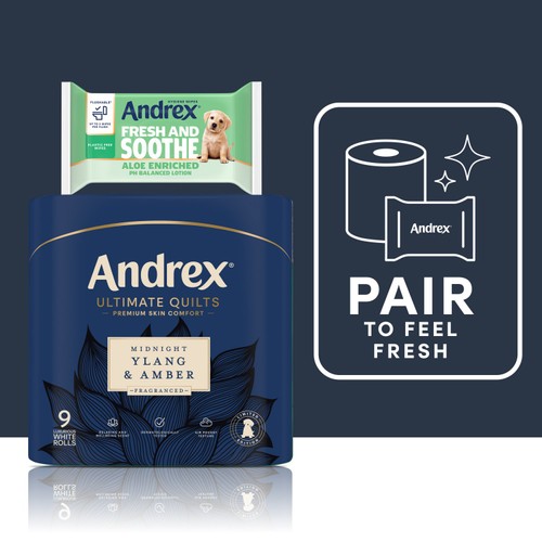 Andrex Ultimate Quilts Midnight Ylang & Amber Toilet Rolls 9 Pack