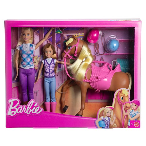 Barbie Sisters Riding Lesson Dolls and Horse