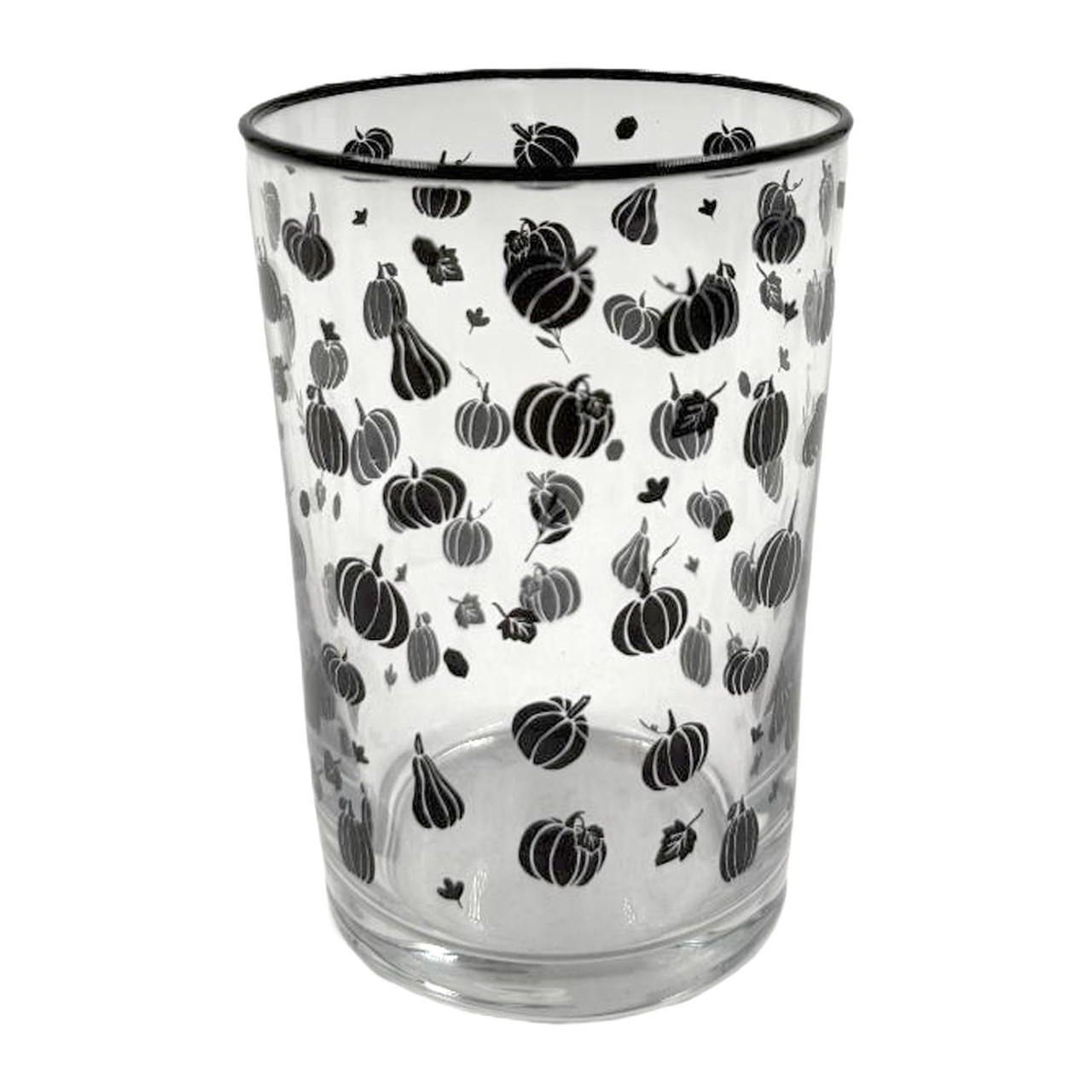 Nutmeg Home Black Pumpkin Glass With Black Rim 510ml