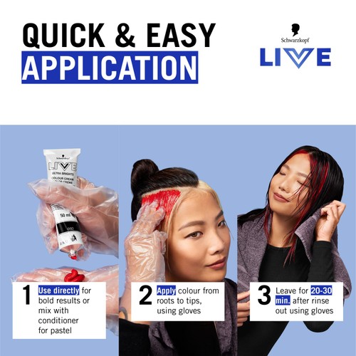 LIVE Colour Moment Semi-Permanent Hair Dye 092 Pillar Box Red