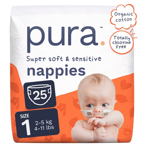 Pura soft baby nappies size 1