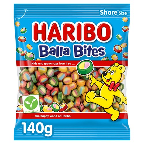 Haribo Balla Bites Chewy Sweets Sharing Bag   140g